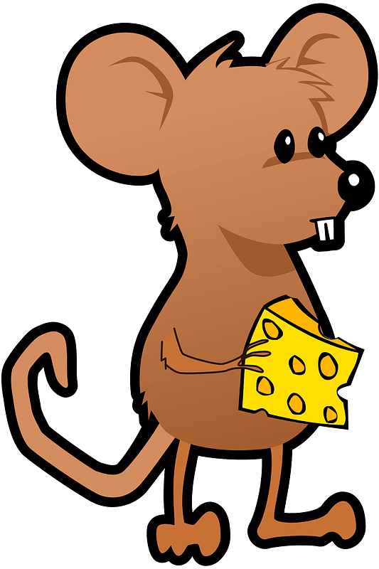 Mouse character with cheese