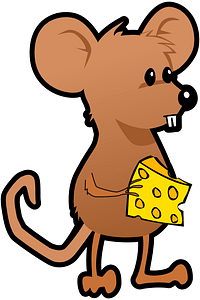 Mouse character with cheese