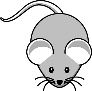 Cartoon grey mouse