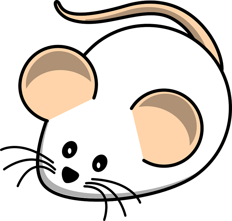 Cartoon white mouse