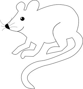 Smiling white mouse