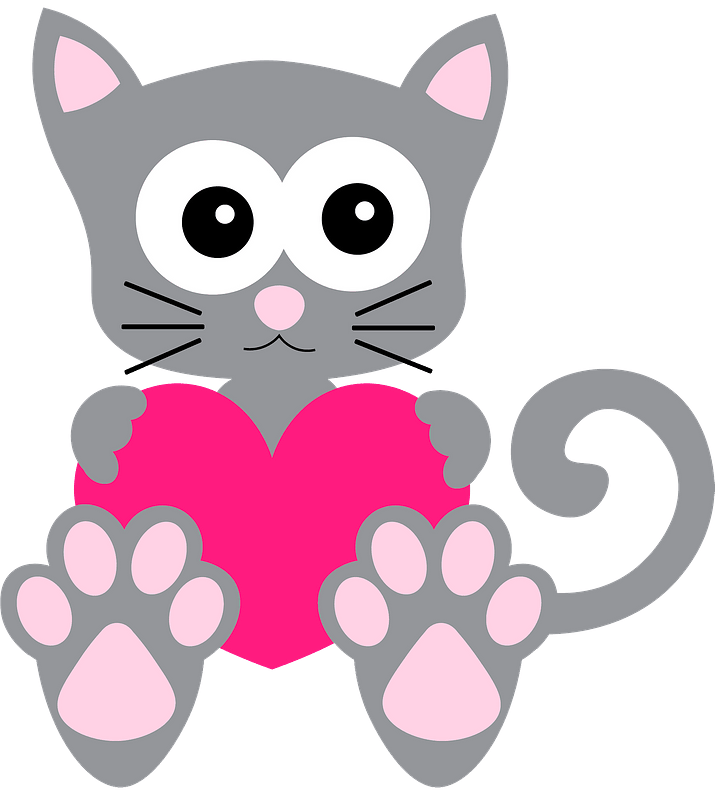 Cute cat with heart