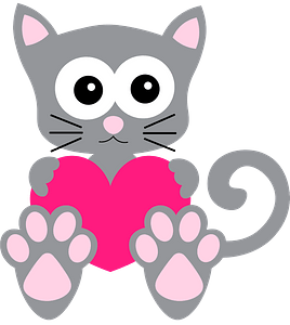Cute cat with heart