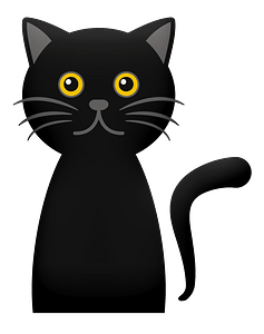 Cartoon black cat