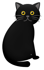 Cartoon black cat