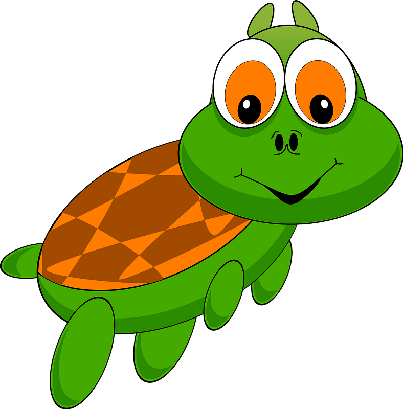 Little turtle with big orange eyes