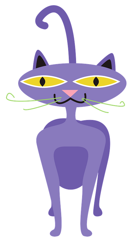 Purple cartoon cat