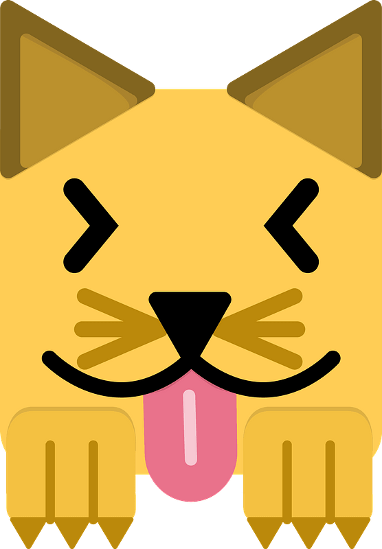 Cartoon cat showing tongue