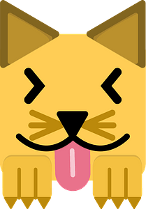 Cartoon cat showing tongue