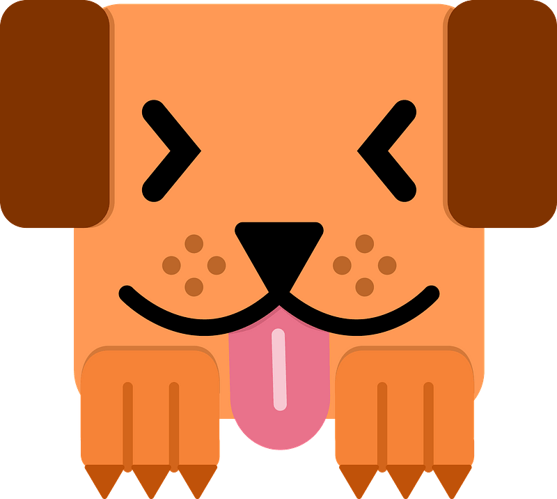 Cartoon dog showing tongue