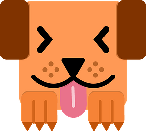 Cartoon dog showing tongue