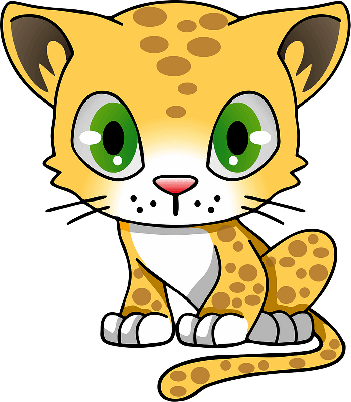 Cartoon little leopard