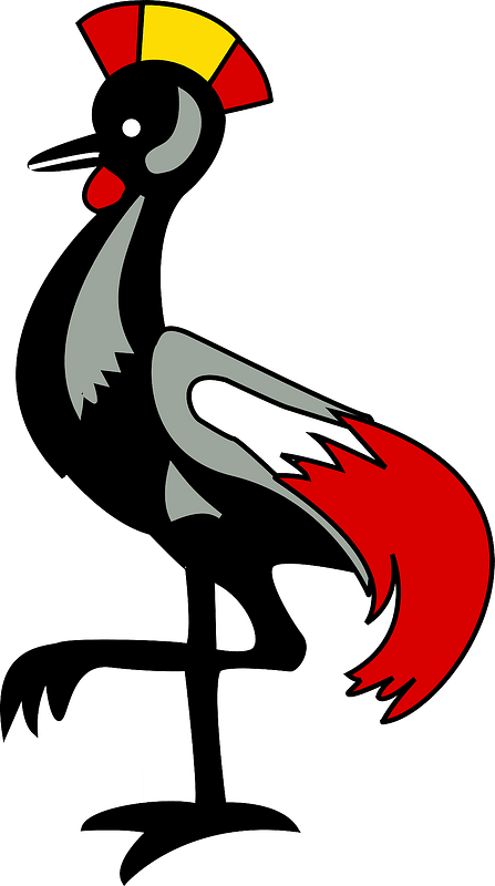 Grey-crowned Crane from Uganda Flag