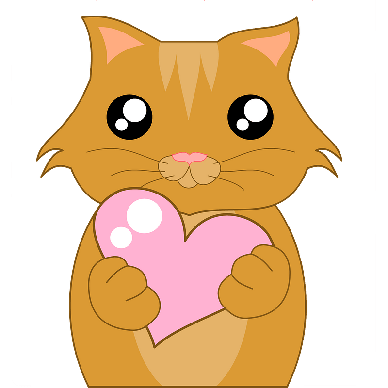 Cute cat with heart
