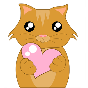 Cute cat with heart