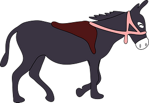 Donkey with saddle