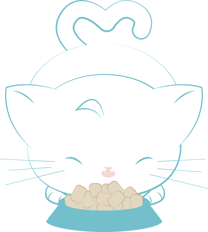 Cartoon eating cat