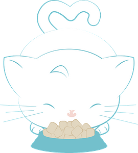 Cartoon eating cat