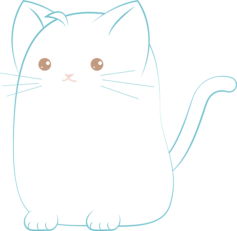 Cartoon white cat
