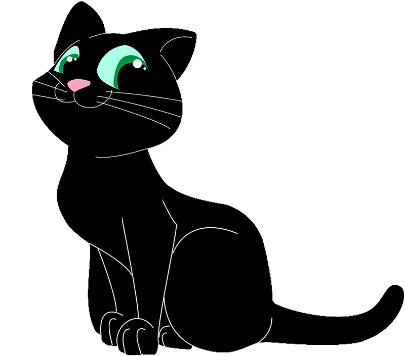 Black cartoon cat - Free vector clipart images on creazilla.com