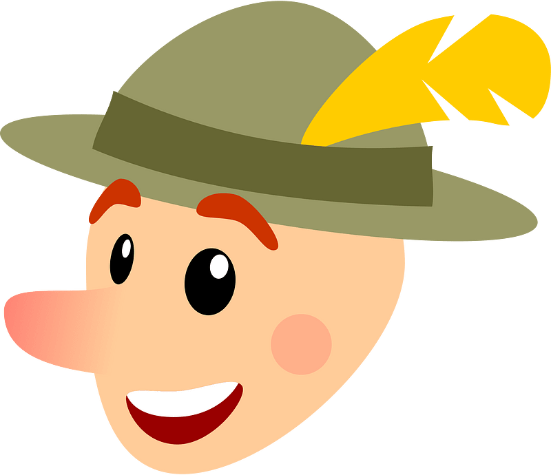 Green hat bold head