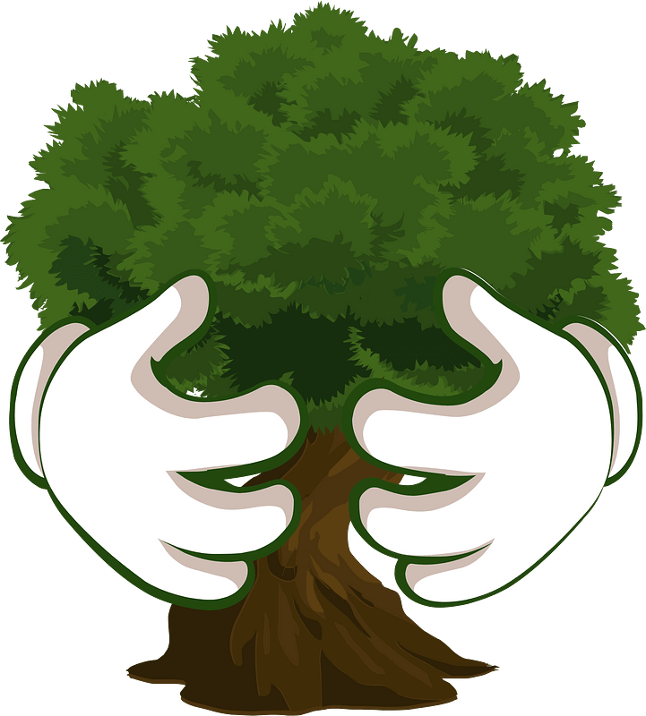 Green tree hug