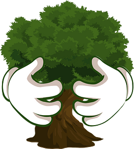 Green tree hug