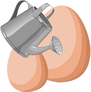 Sprinkling pink eggs