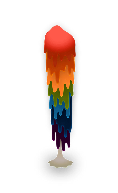 Slimy rainbow brushstroke