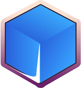 Blue outlined cube