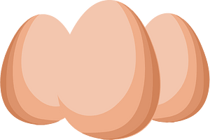 Three pink eggs