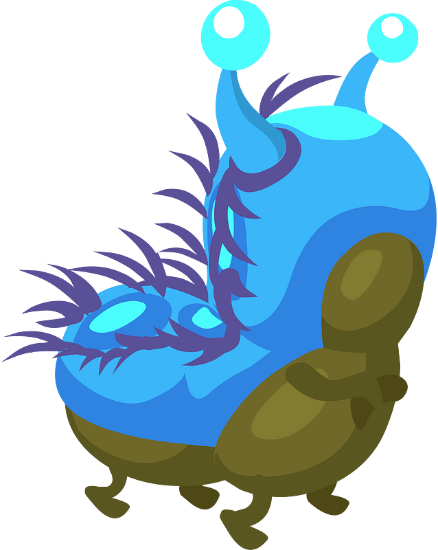 Big blue fantasy catepillar