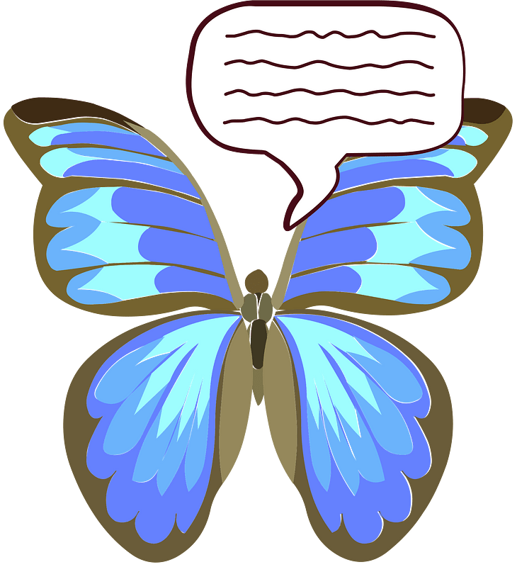 Speech bubble fantasy butterfly