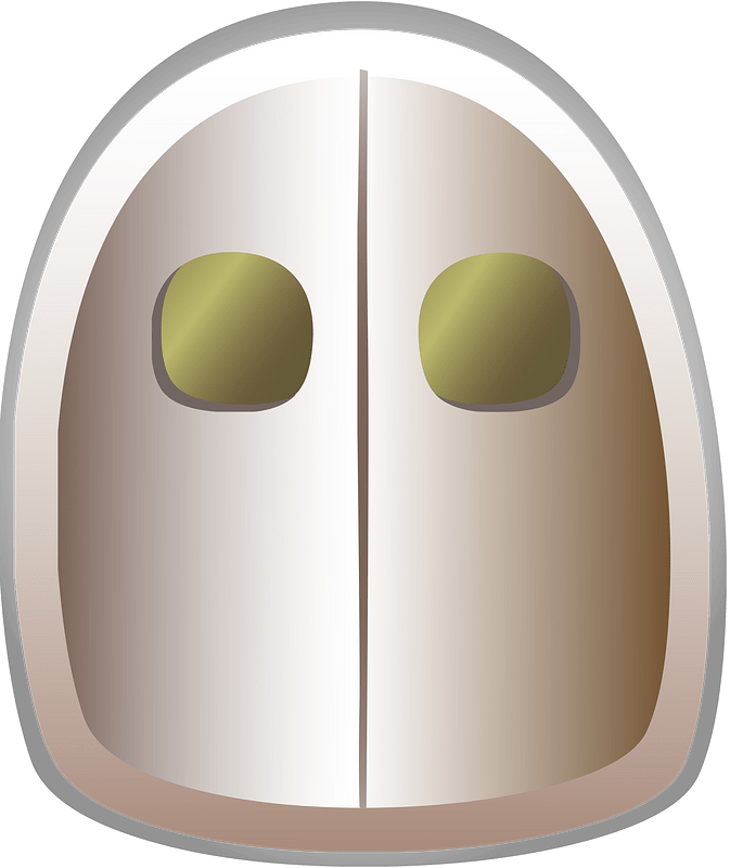 Beige oval door