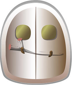 Beige oval door