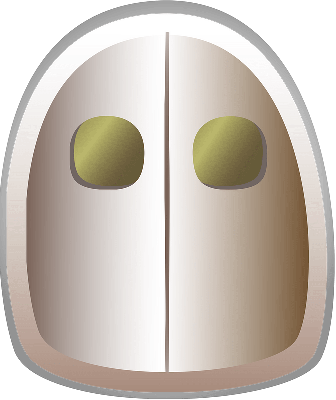 Beige oval door