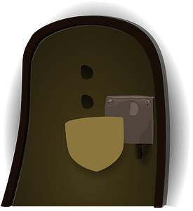 Brown rounded door