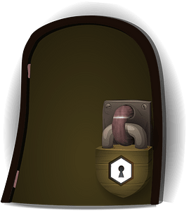 Brown rounded door