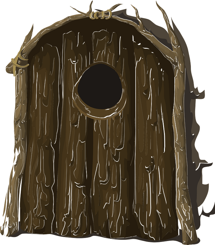 Brown wooden castle window door