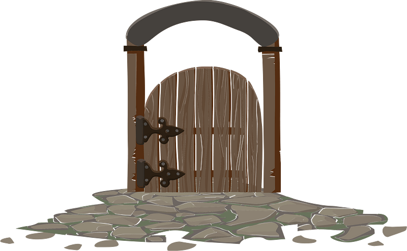 Brown wooden gate