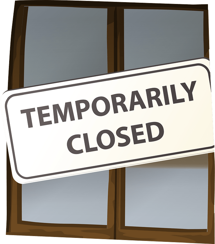 Temporary closed door