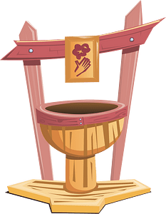 Fantasy shrine fountain