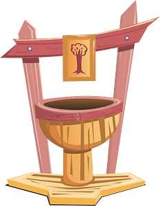 Fantasy shrine fountain