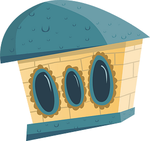 Blue fantasy house