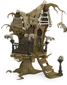 Creepy wooden brown fantasy house