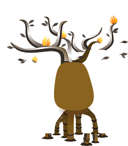 Fire fantasy tree hut