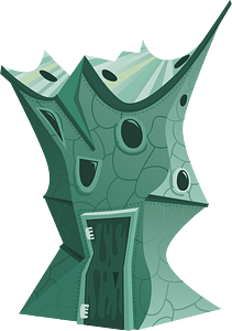 Green wacky fantasy house