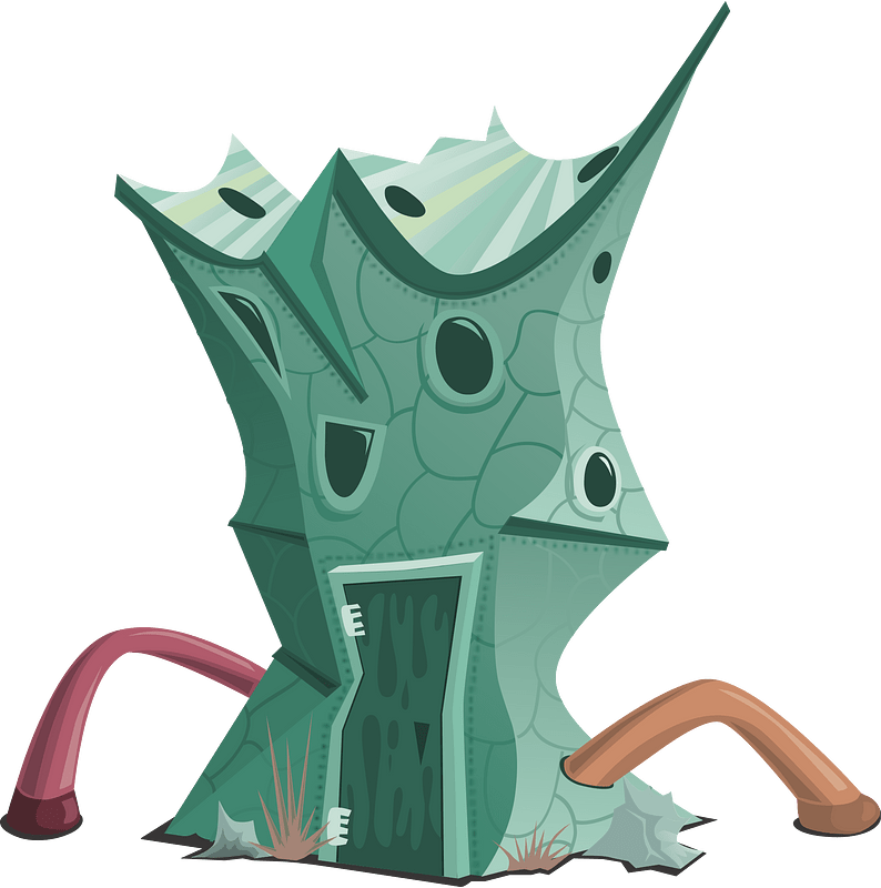 Green wacky fantasy house