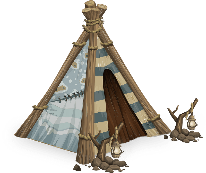 Log leather wigwam