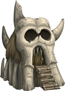 White bones skull fantasy house